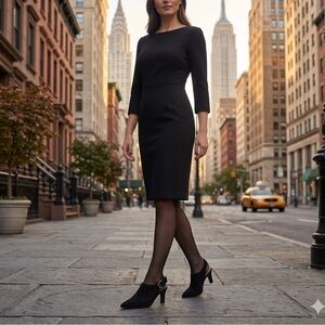 Aquatalia Sz 10  Black Suede Slingback Pointed-Toe Heels